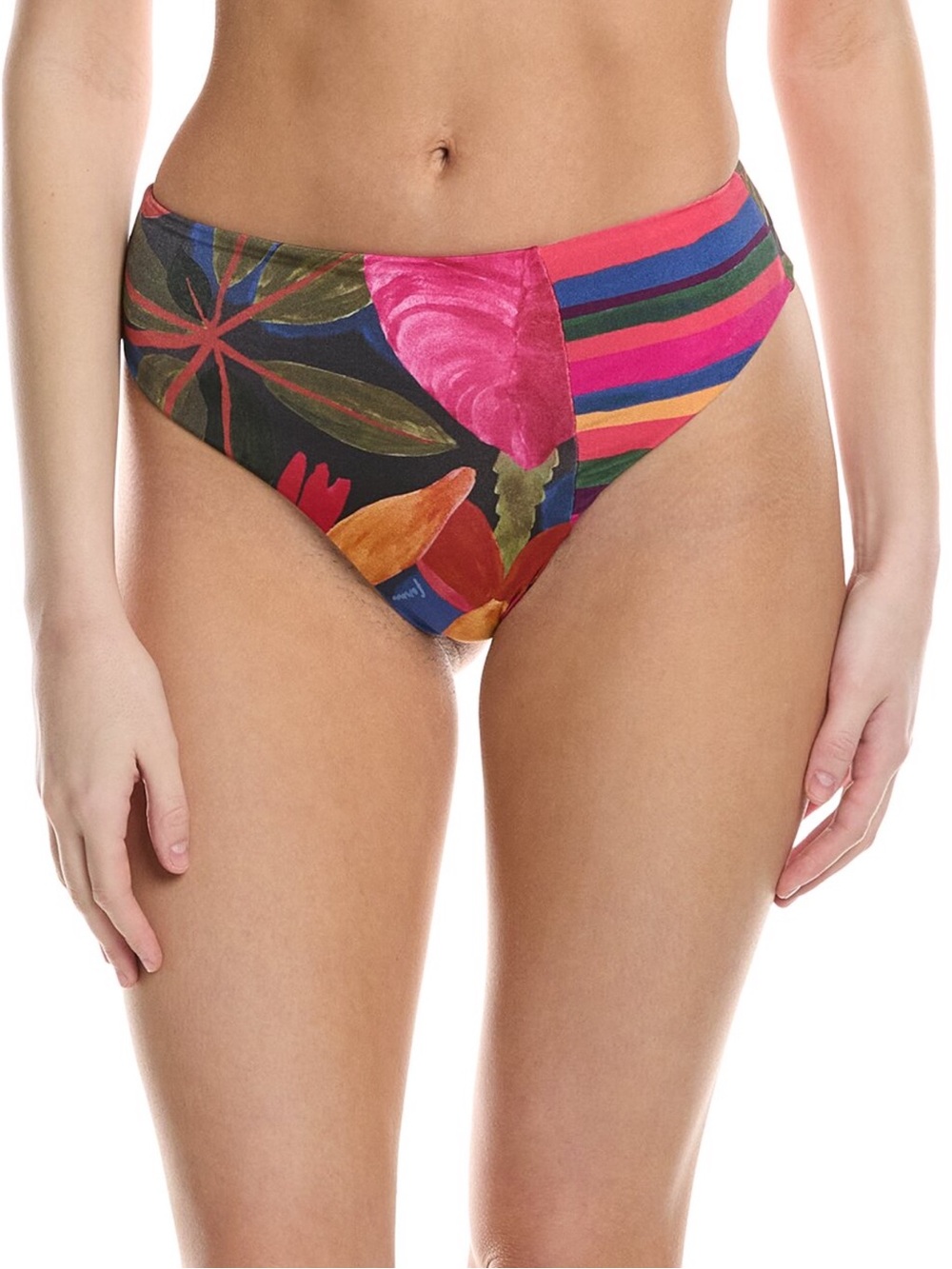 FARM Rio Floral Tropical Colorful Stripes High-Waist
Bikini Bottom